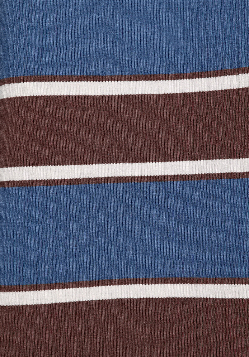 Regular Fit Polo Yaka Çizgili Kadın Lacivert Kısa Kol Tişört