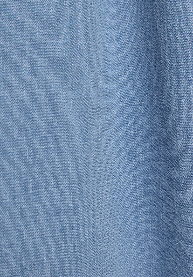 Regular Fit Düz Kadın Light İndigo Denim Askılı Elbise