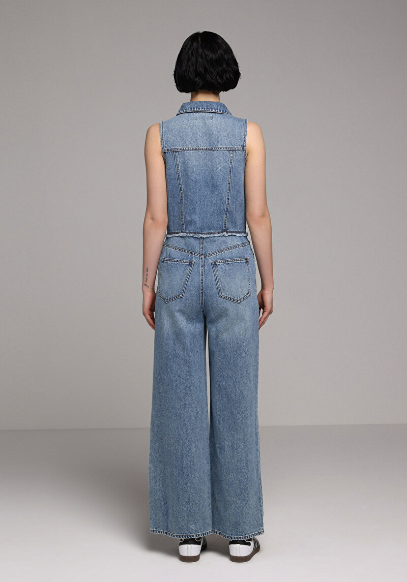 Slim Fit Kadın Light İndigo Denim Jean Pantolon