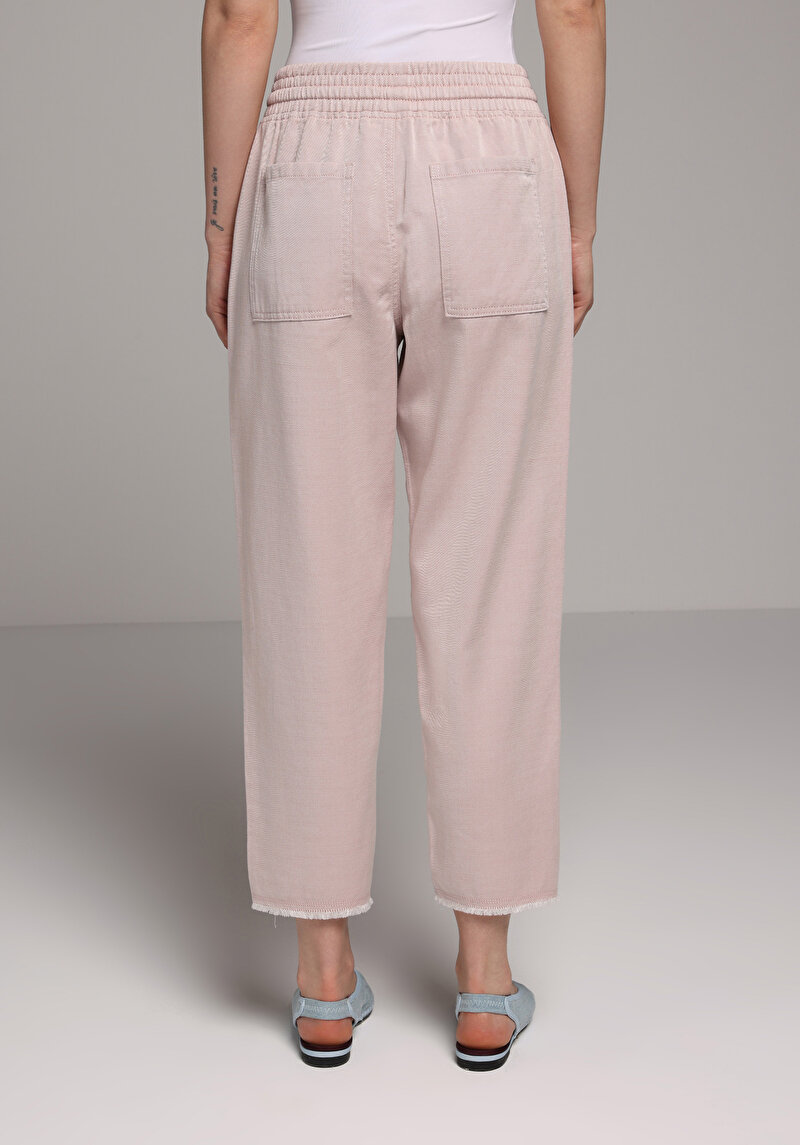 Regular Fit Yüksel Bel Düz Paça Kadın Pembe  Pantolon