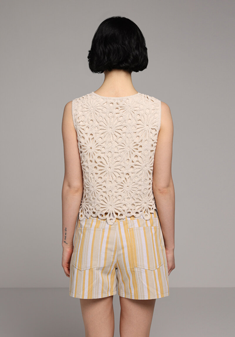 Regular Fit Kolsuz Kadın Bej Atlet