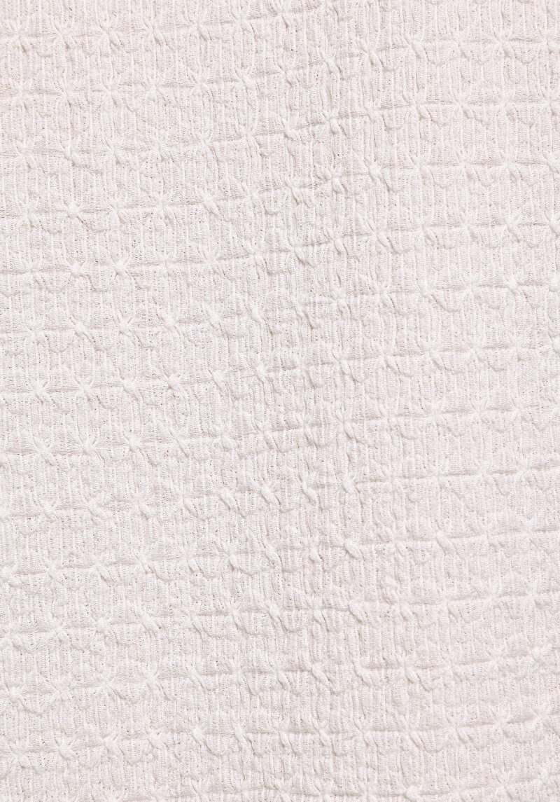 Slim Fit Polo Yaka Düz Kadın Beyaz Kısa Kol Tişört