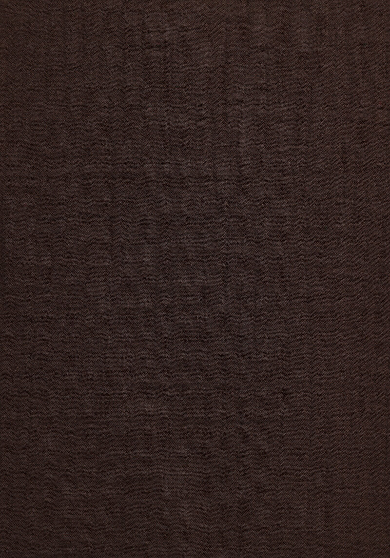 Regular Fit Shirt Neck Düz Kadın Kahverengi Kısa Kol Gömlek