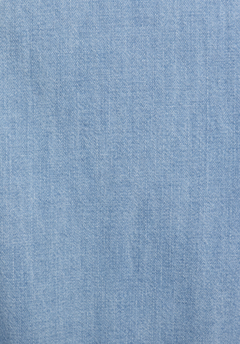 Regular Fit Düz Kadın Light İndigo Denim Kısa Kol Elbise