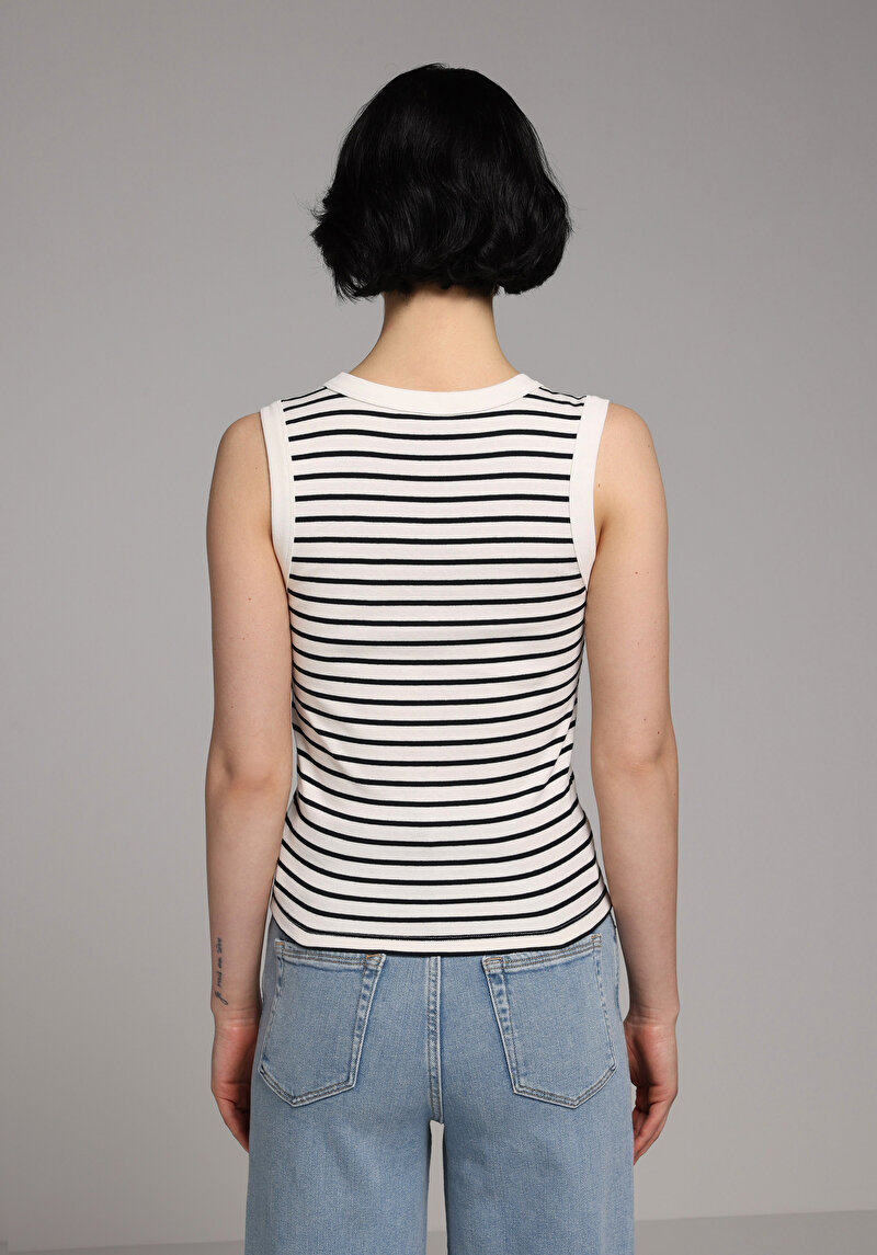 Slim Fit Kadın Beyaz Atlet