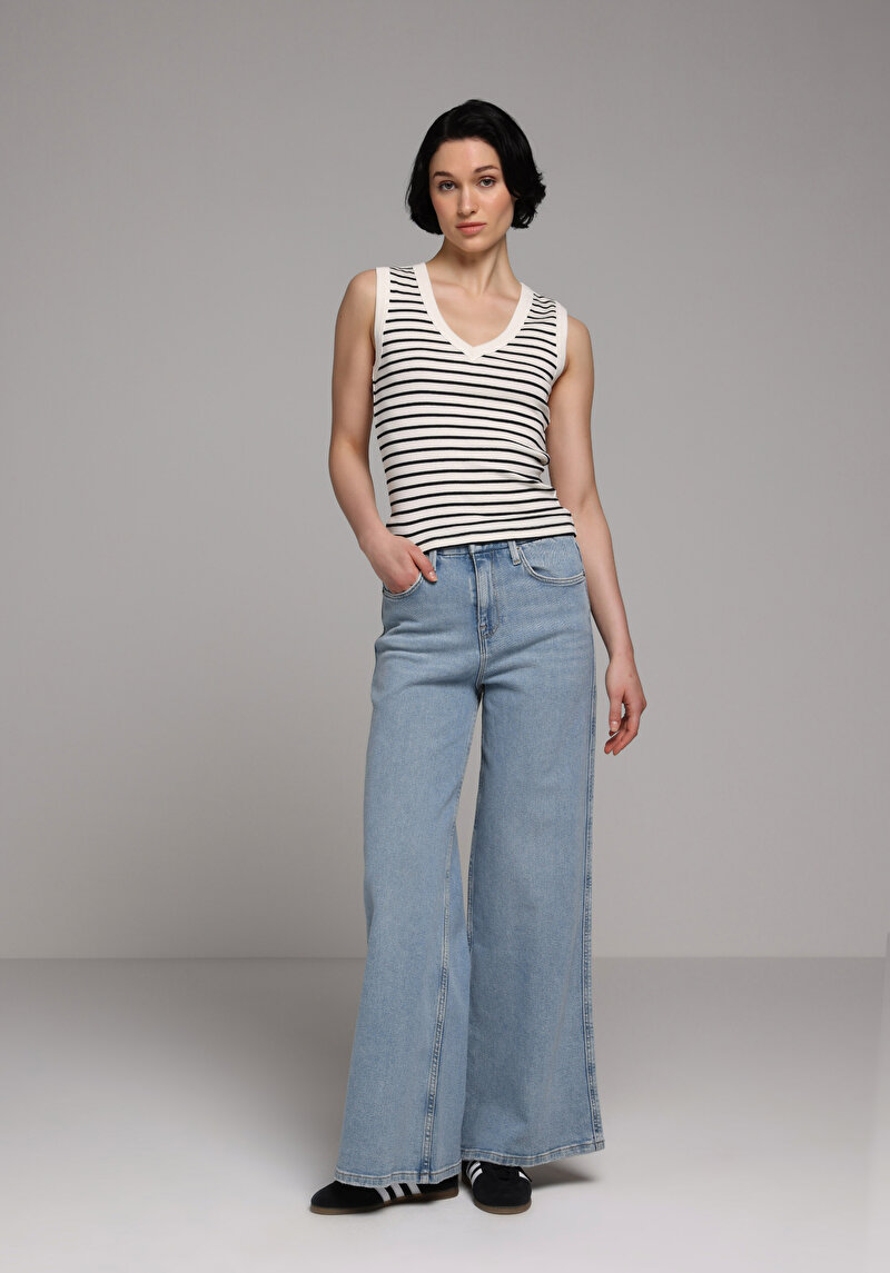 Slim Fit   Kadın Beyaz Atlet