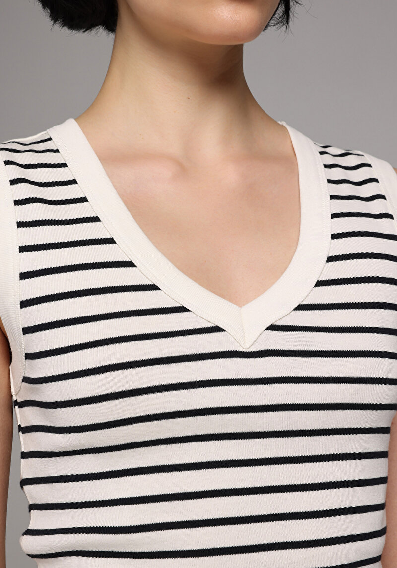 Slim Fit Kadın Beyaz Atlet