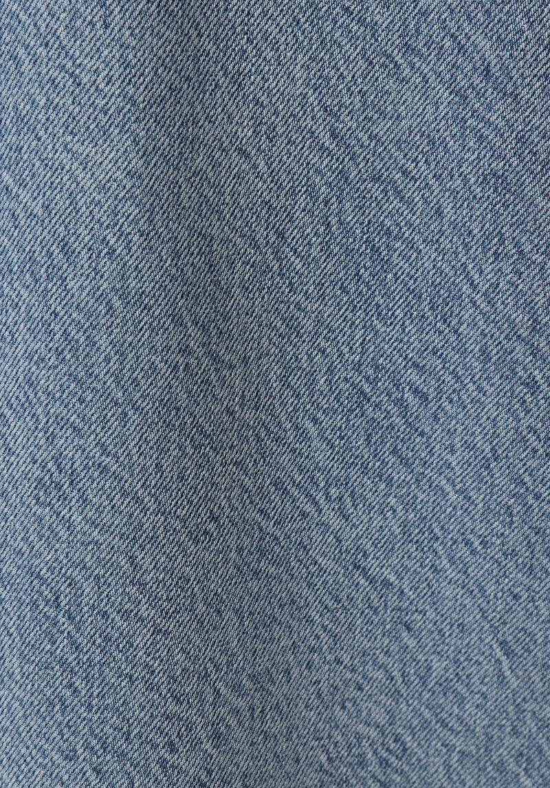 Regular Fit Düz Fermuarlı Kadın Light İndigo Denim Etek