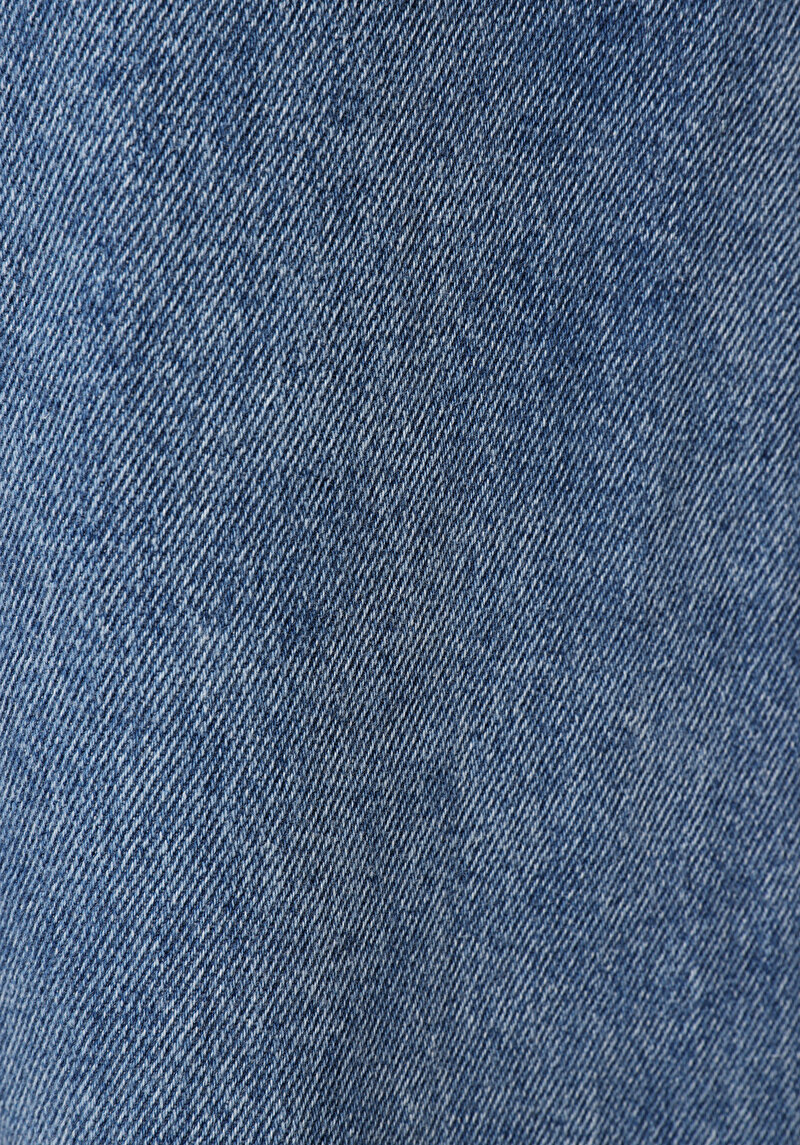 Slim Fit Düz Fermuarlı Kadın Denim Etek