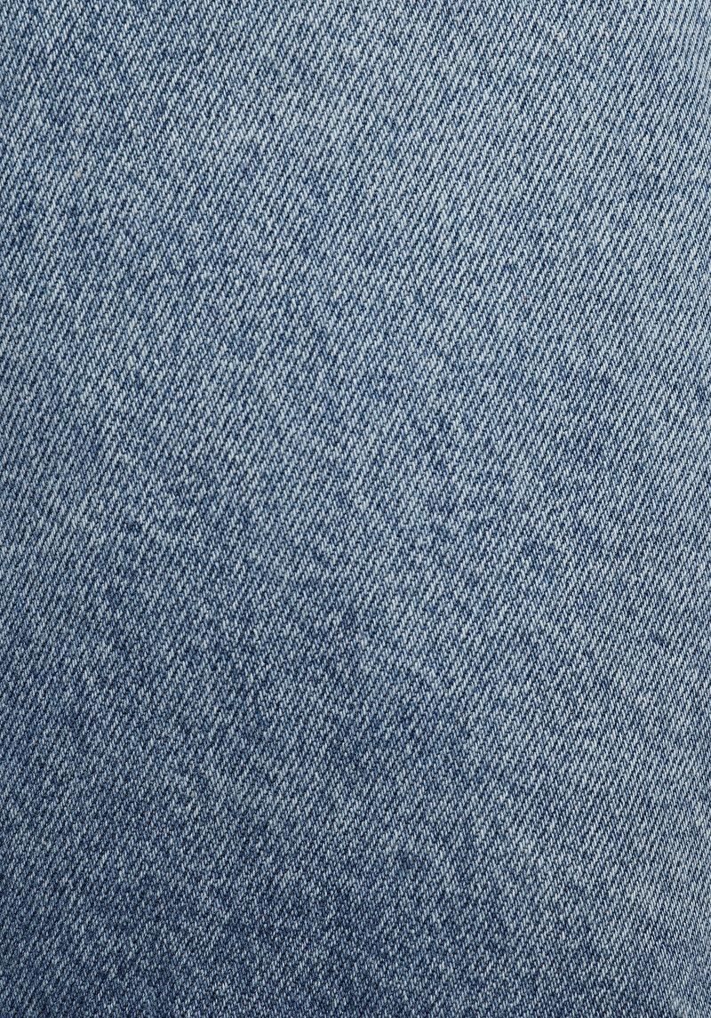 Slim Fit Düz Fermuarlı Kadın Light İndigo Denim Etek