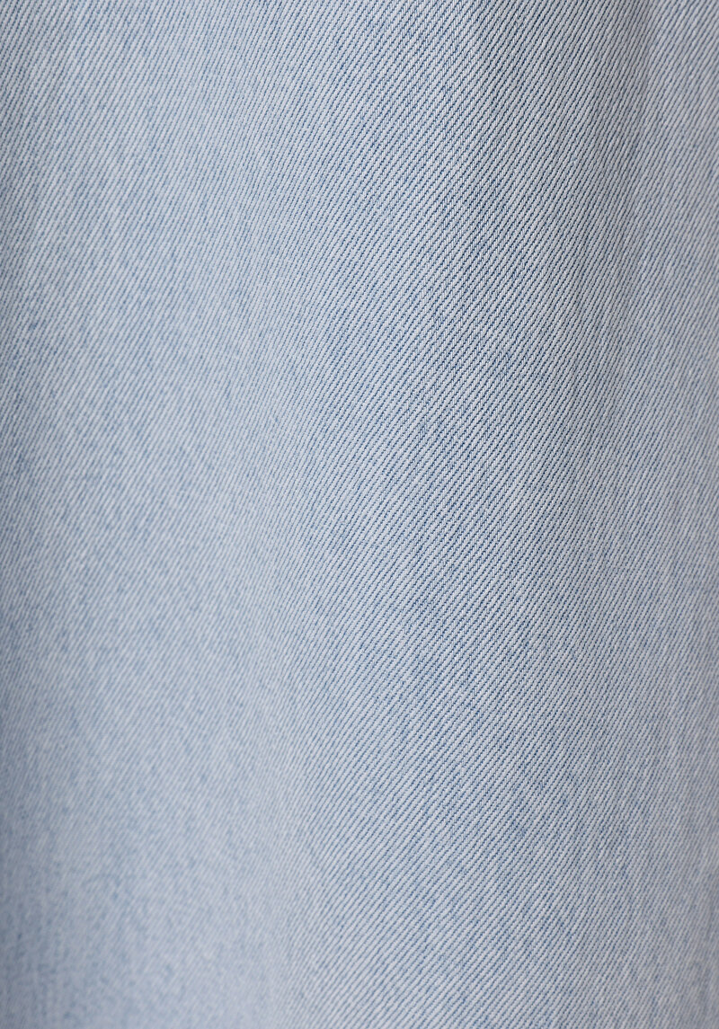 Regular Fit Düz Fermuarlı Kadın Bleach İndigo Denim Etek