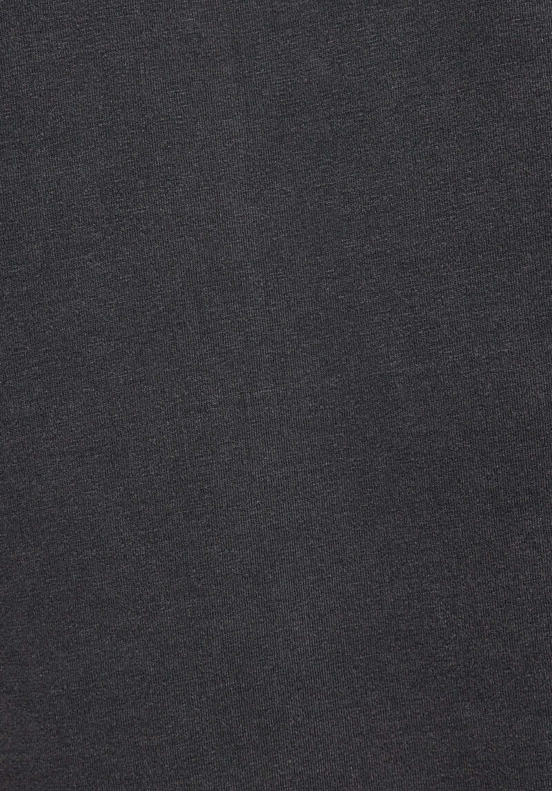 Oversize Fit Yuvarlak Yaka Düz Kadın Antrasit Kısa Kol Tişört