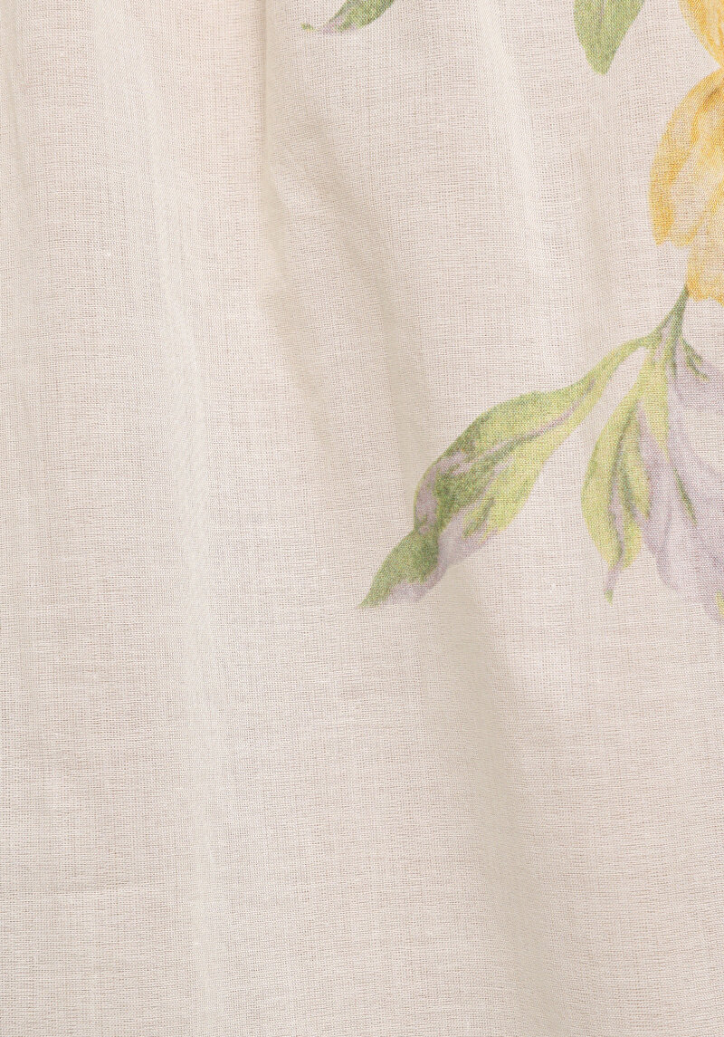 Fashion Fit Yuvarlak Yaka Metraj Baskılı Kadın Sari Uzun Kol Gömlek