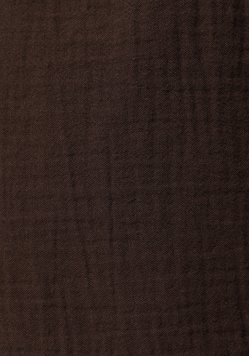 Regular Fit Yüksel Bel Düz Kadın Kahverengi Şort