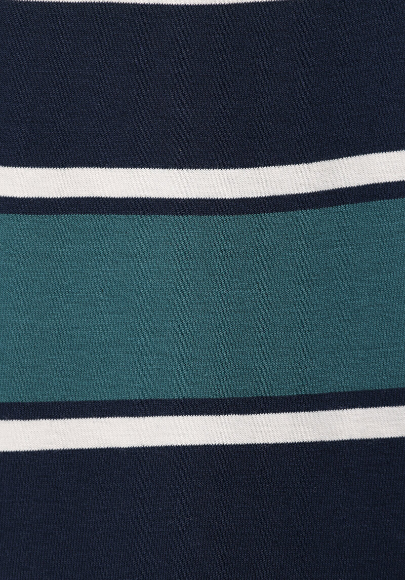 Regular Fit Çizgili Kadın Çok Renkli Kısa Kol Elbise