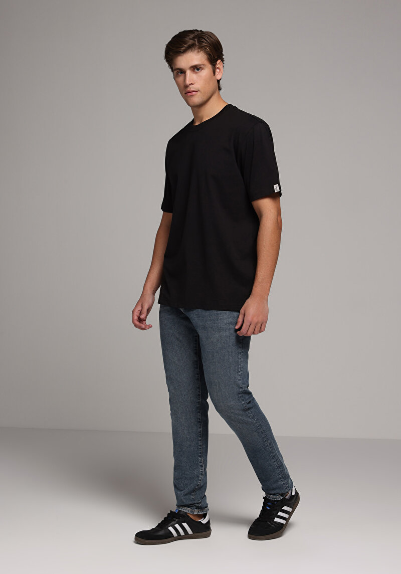 Slim Fit Erkek Dark İndigo Denim Jean Pantolon