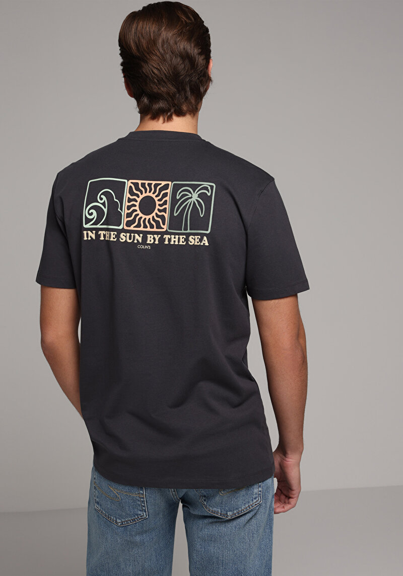 Regular Fit Yuvarlak Yaka Düz Erkek Gri Kısa Kol Tişört