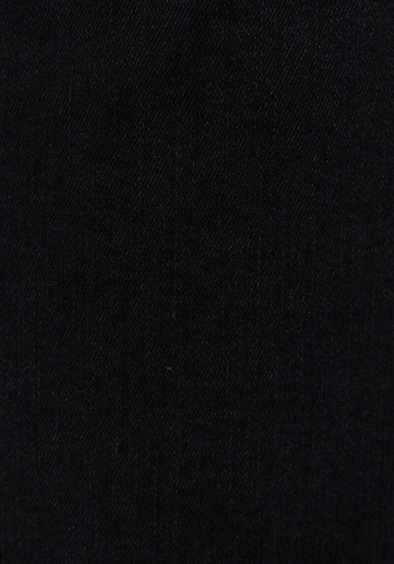 Regular Fit Orta Bel Düz Erkek Black Black Denim Jean Şort