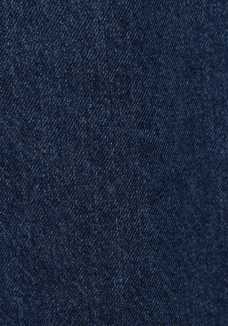 Straight Fit Orta Bel Düz Erkek Mid İndigo Denim Jean Şort