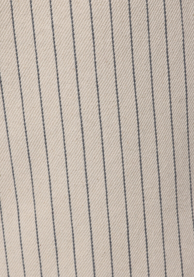 Loose  Orta Bel Düz Erkek Stripe Denim Jean Şort