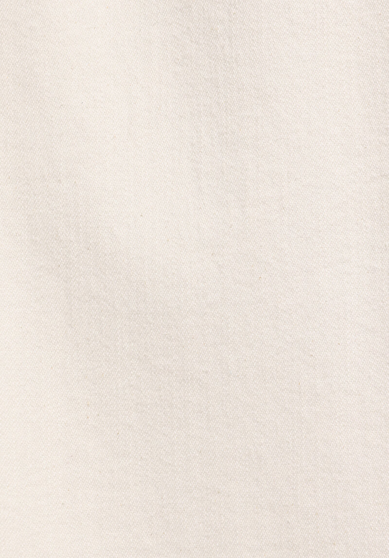 Oversize Fit Klasik Yaka Düz Erkek Ecru Denim Kısa Kol Gömlek