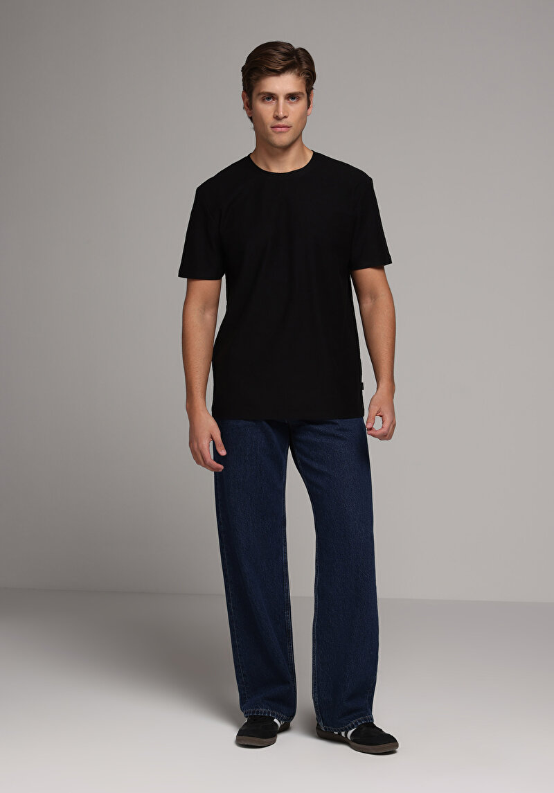Relaxed Fit   Erkek Dark İndigo Denim Jean Pantolon