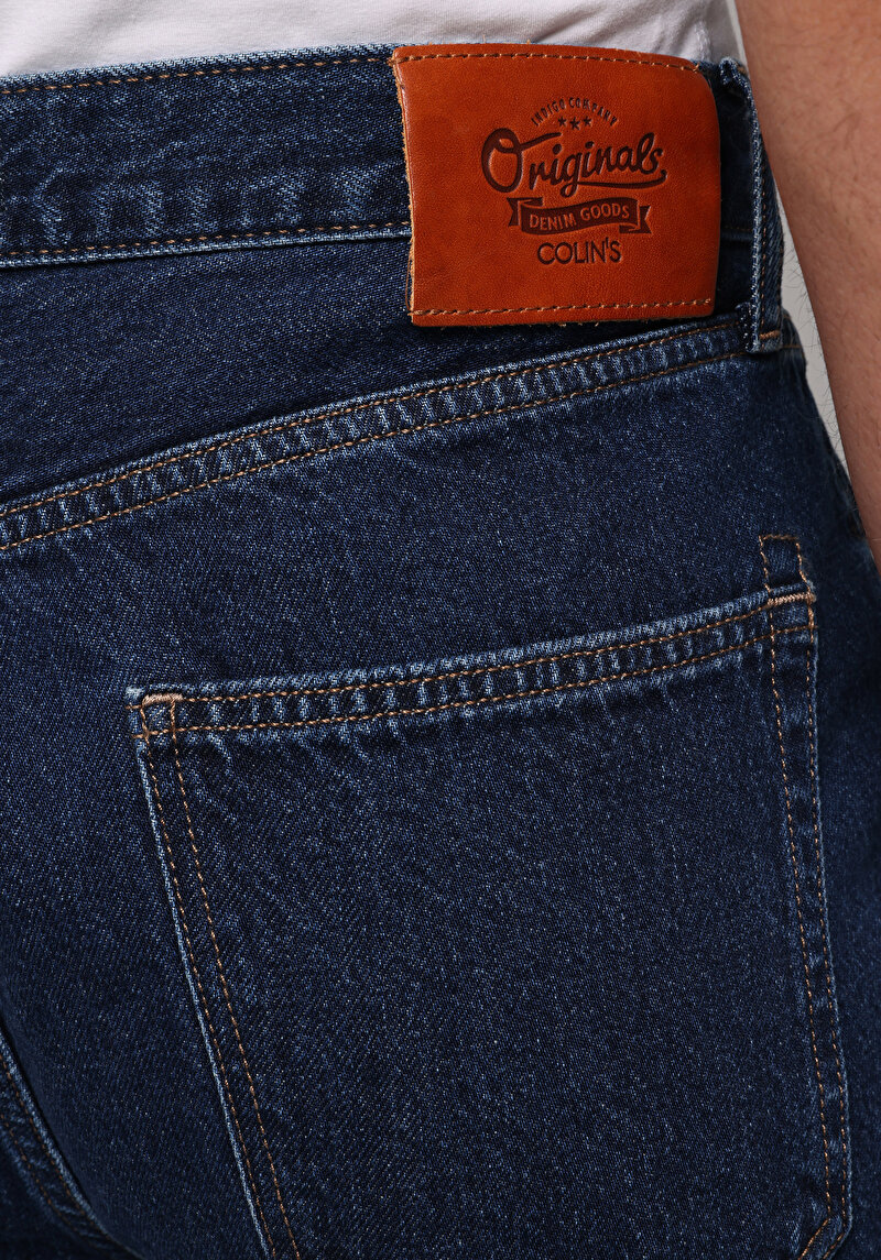 Relaxed Fit   Erkek Dark İndigo Denim Jean Pantolon
