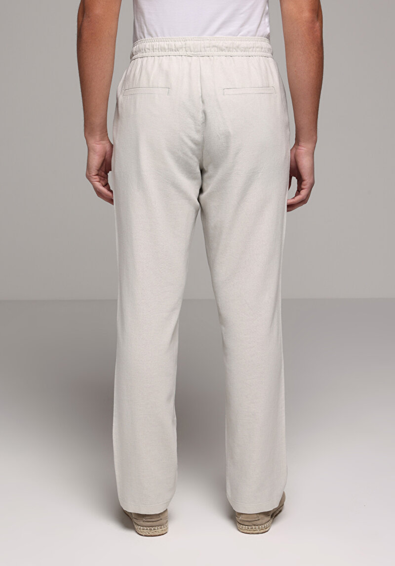Regular Fit Orta Bel Düz Paça Erkek Taş Pantolon