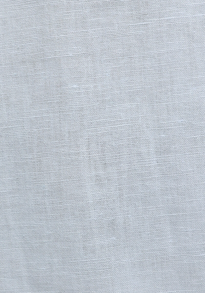 Regular Fit Shirt Neck Düz Erkek Mavi Uzun Kol Gömlek