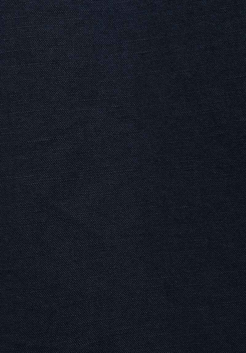 Regular Fit Shirt Neck Düz Erkek Lacivert Uzun Kol Gömlek