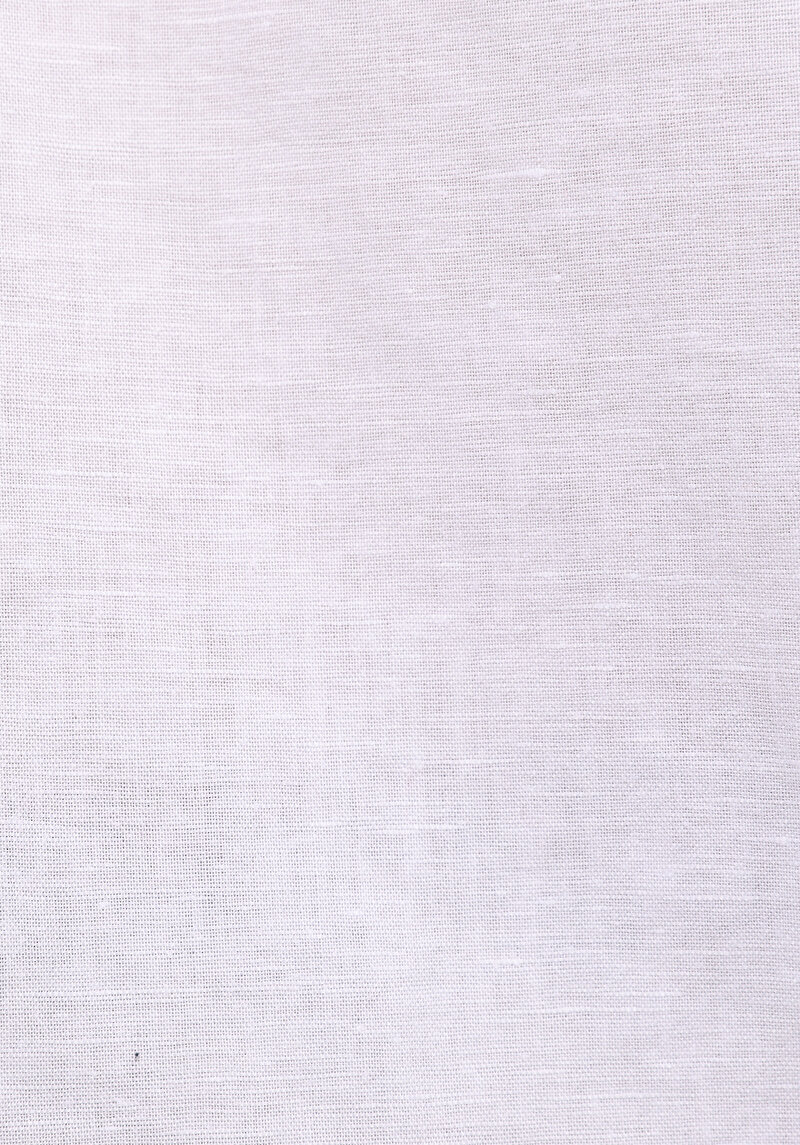 Regular Fit Shirt Neck Düz Erkek Beyaz Uzun Kol Gömlek