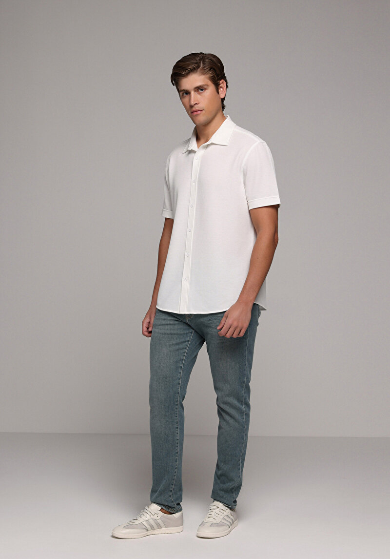 Slim Fit Erkek Green Cast Denim Jean Pantolon