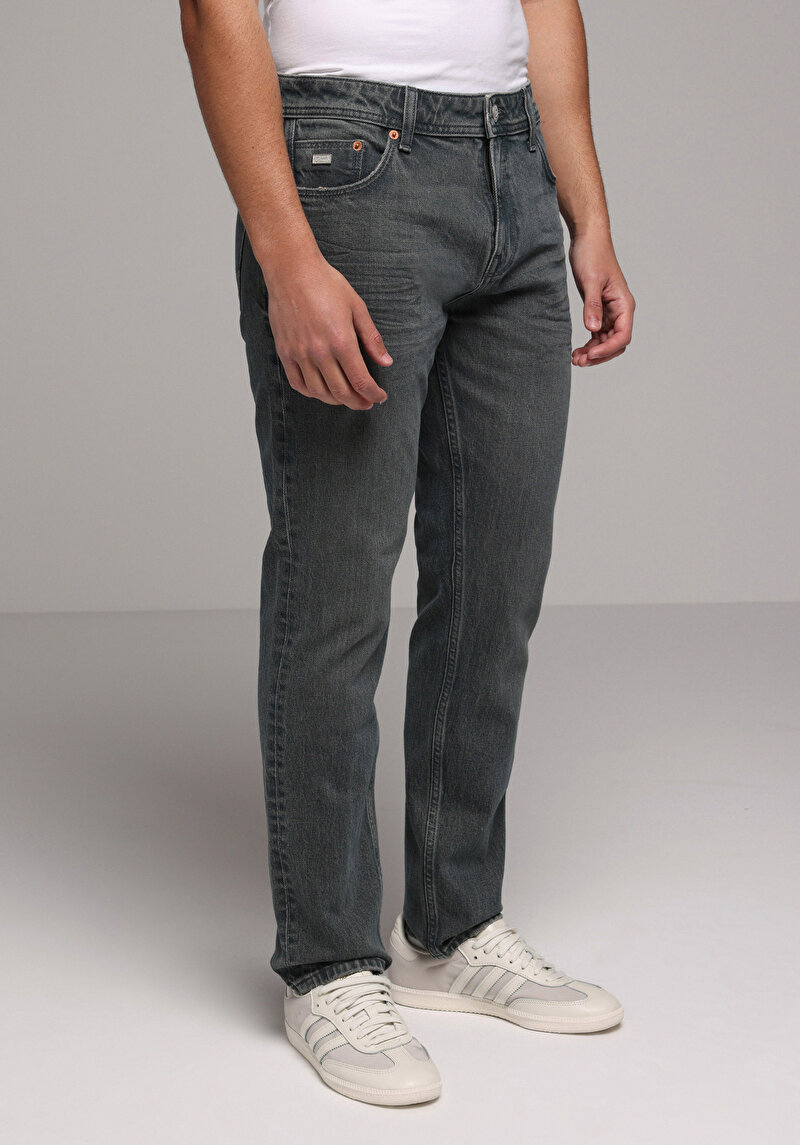 Regular Fit   Erkek Over Dyed Denim Jean Pantolon