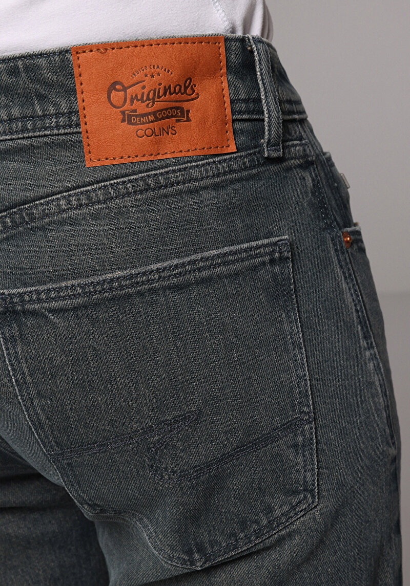 Regular Fit   Erkek Over Dyed Denim Jean Pantolon