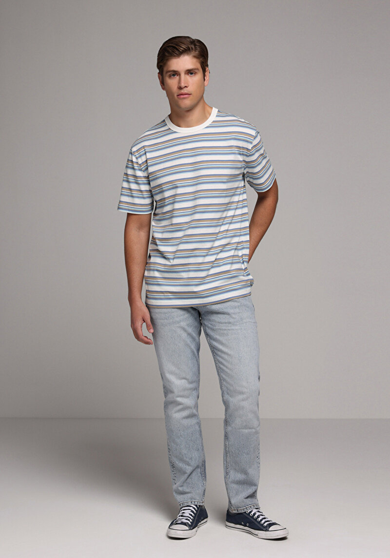 Regular Fit Erkek Light İndigo Denim Jean Pantolon