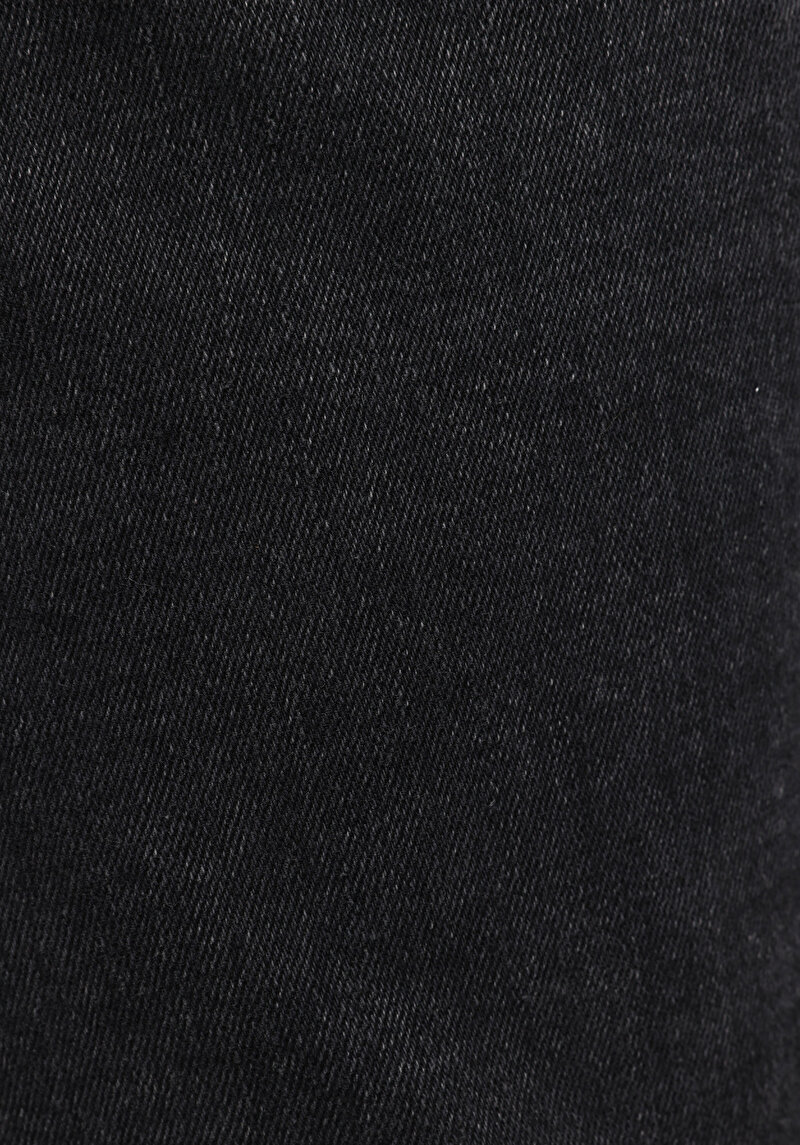 Straight Fit Düşük Bel Düz Erkek Black Denim Jean Şort