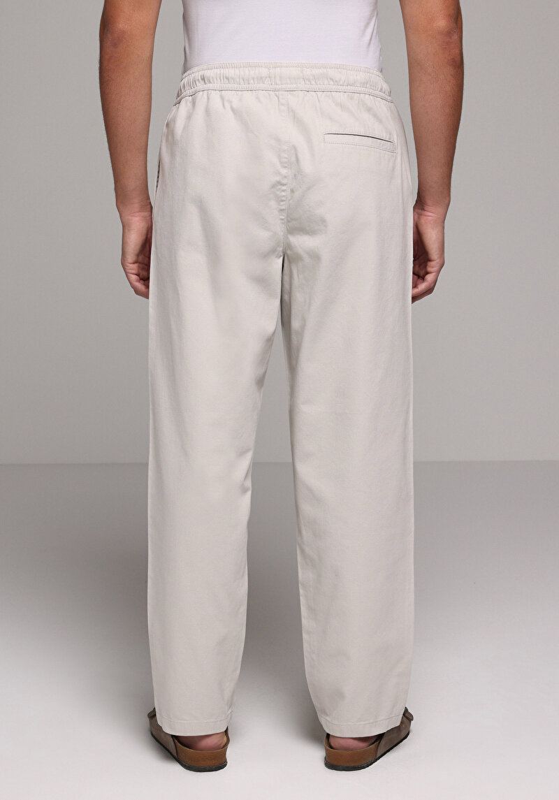Regular Fit Orta Bel Düz Paça Erkek Taş  Pantolon