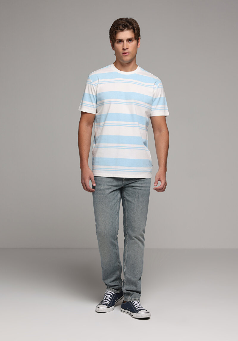 Straight Fit   Erkek Green Cast Denim Jean Pantolon