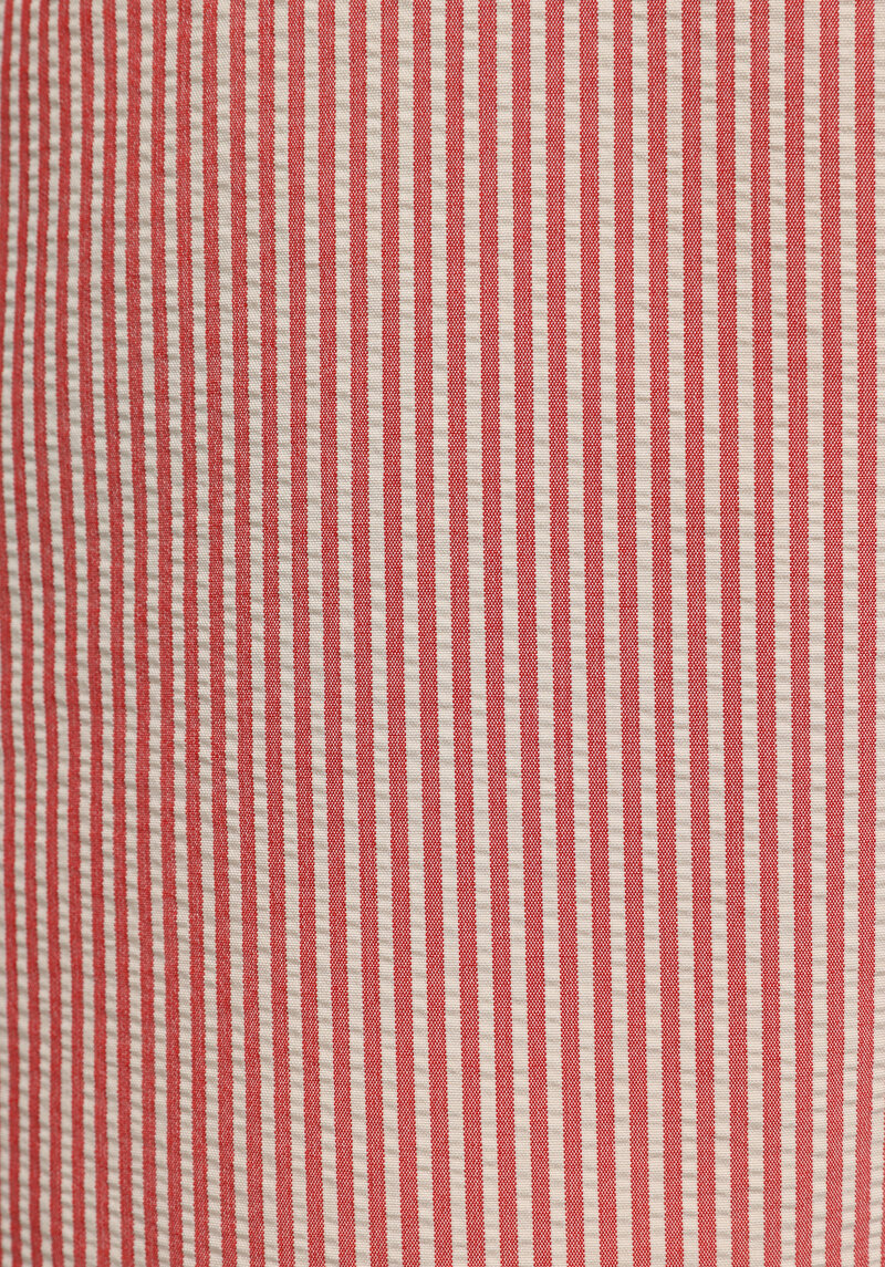 Slim Fit Çizgili Erkek Kirmizi Deniz Şortu