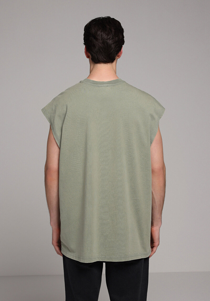 Oversize Fit   Erkek Yeşil Atlet