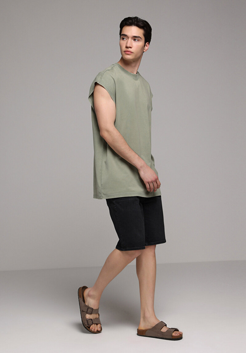 Oversize Fit Erkek Yeşil Atlet