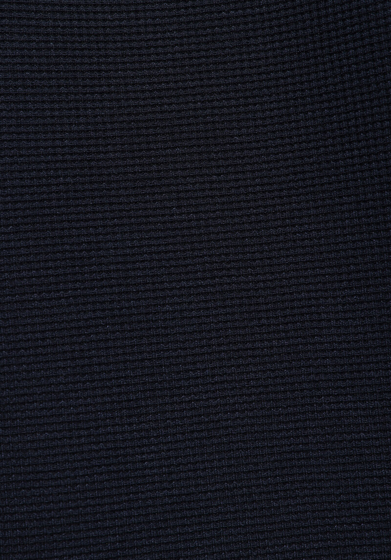 Regular Fit Shirt Neck Düz Erkek Lacivert Uzun Kol Gömlek