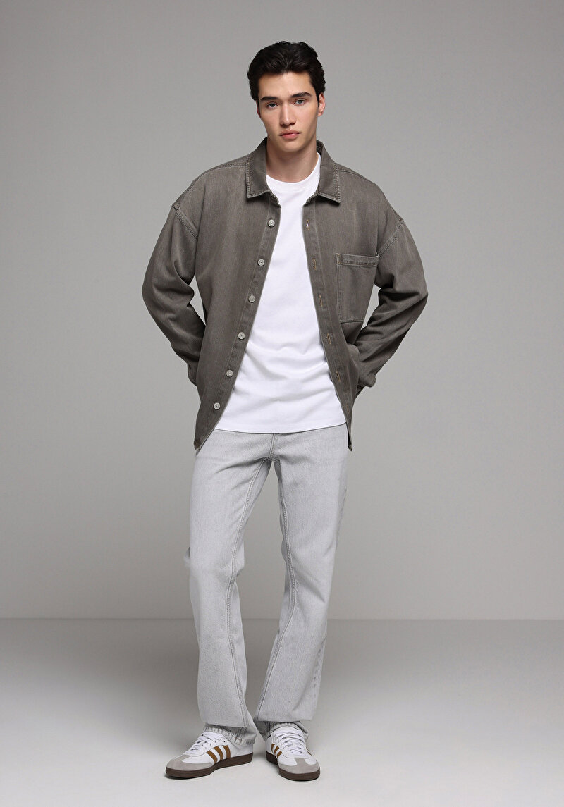 Regular Fit Erkek Grey Denim Jean Pantolon