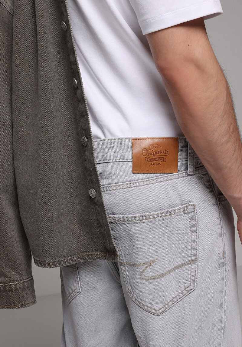 Regular Fit   Erkek Grey Denim Jean Pantolon