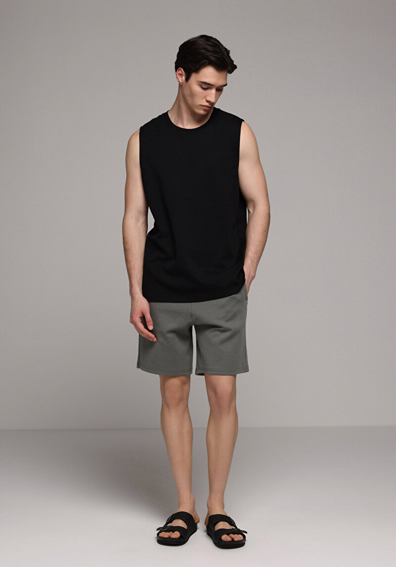 Regular Fit Erkek Siyah Atlet