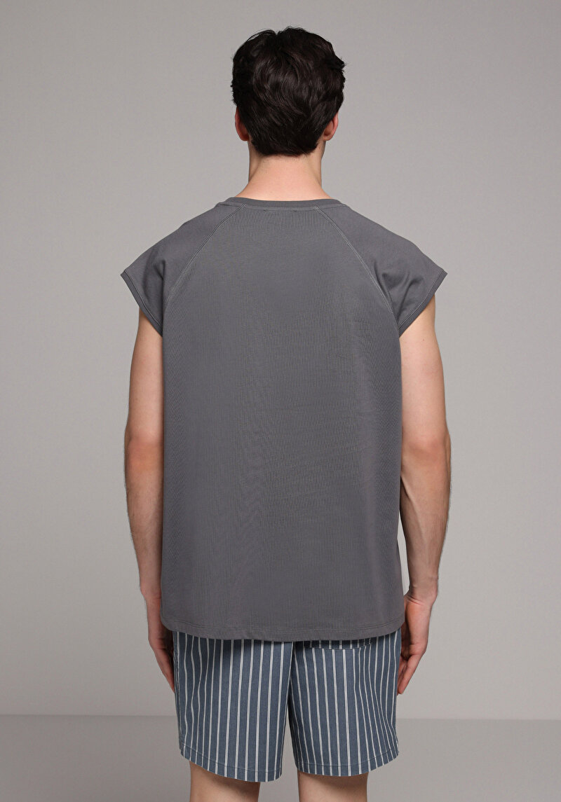 Boxy Fit Erkek Antrasit Atlet