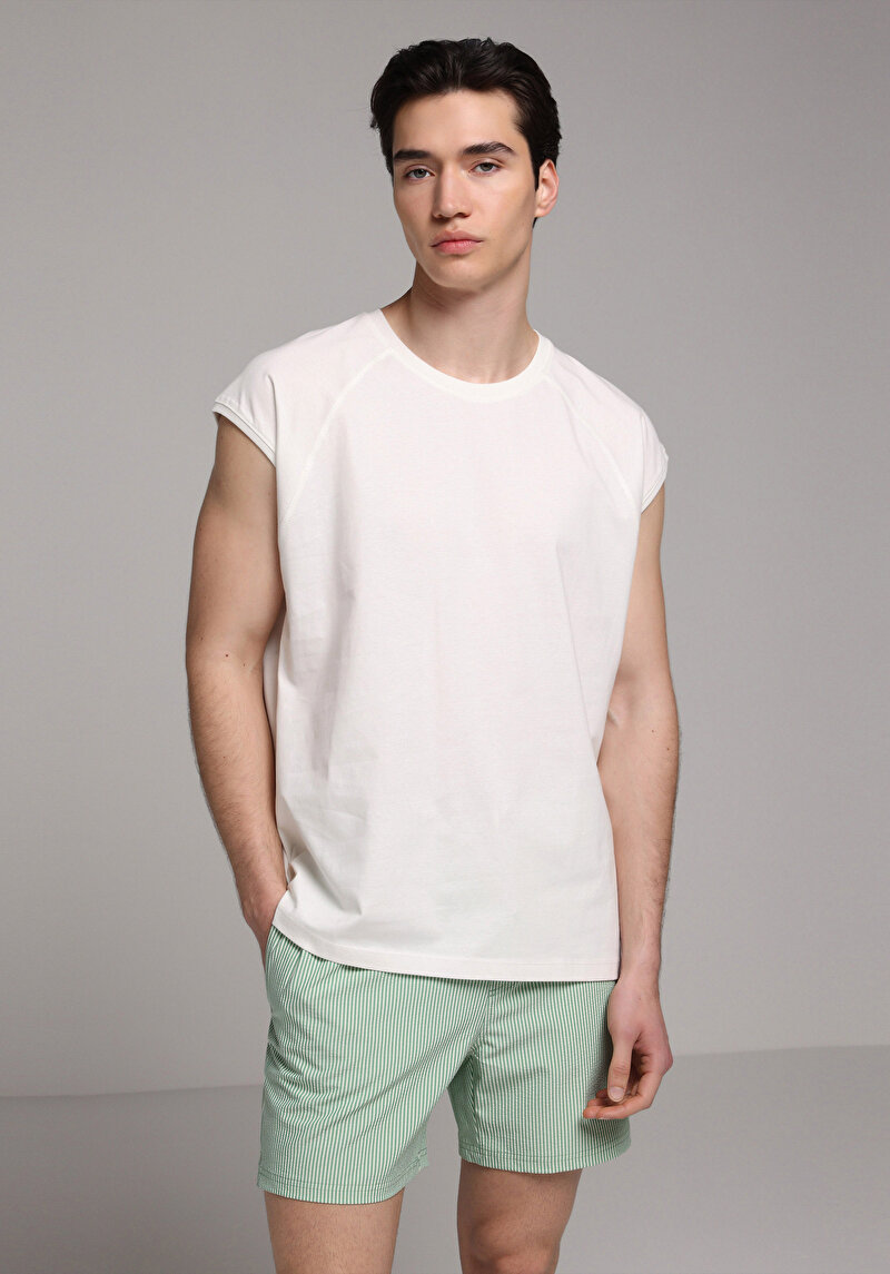 Boxy Fit   Erkek Beyaz Atlet