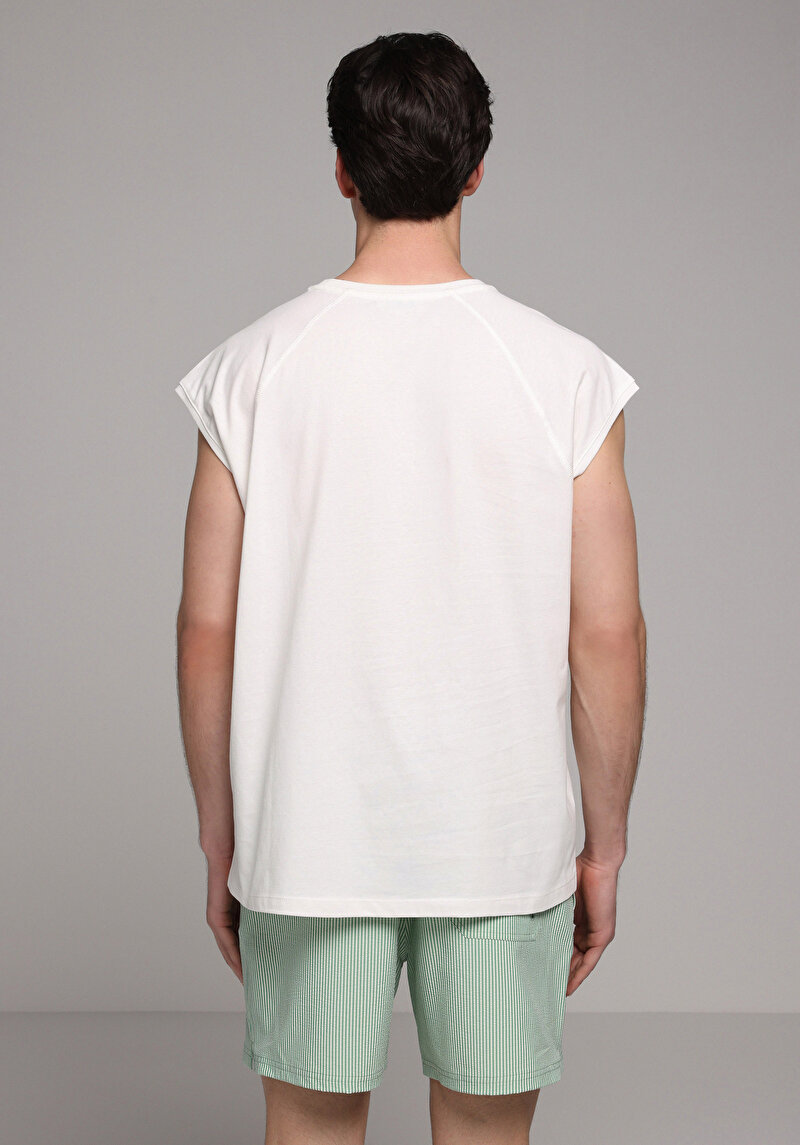 Boxy Fit Erkek Beyaz Atlet