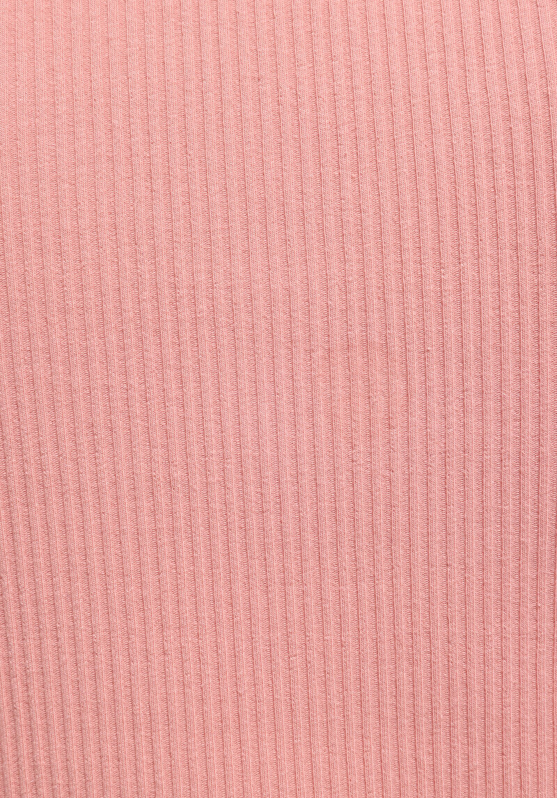 Slim Fit V Yaka Düz Kadın Pembe Kısa Kol Tişört