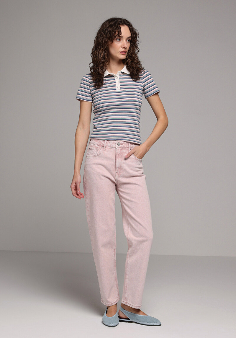 Straight Fit Kadın Colour Denim Jean Pantolon